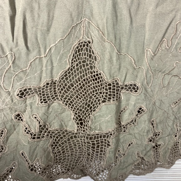 Vintage Softgirl Orchid Skirt Small Eyelet Lace Midi Prairie Indie Tomato Girl - Picture 5 of 10